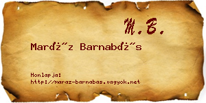 Maráz Barnabás névjegykártya