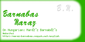 barnabas maraz business card